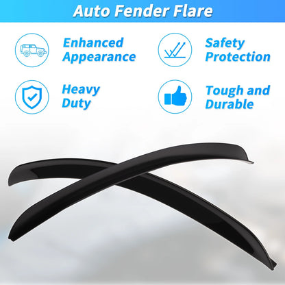 Set of 4 Fender Flares for - Black Rubber 44cm