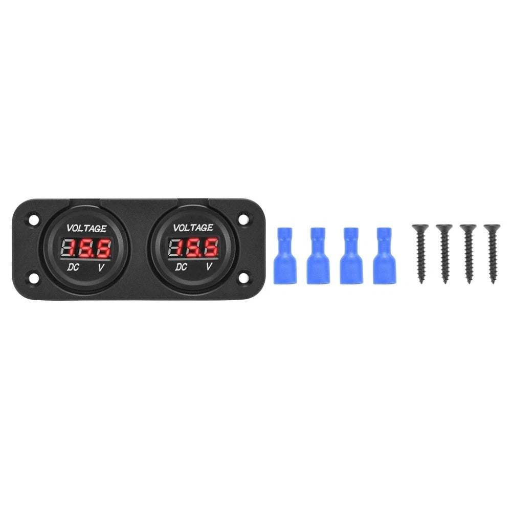 Dual Battery LED Digital Voltmeter for Marine and Boat (Universal)