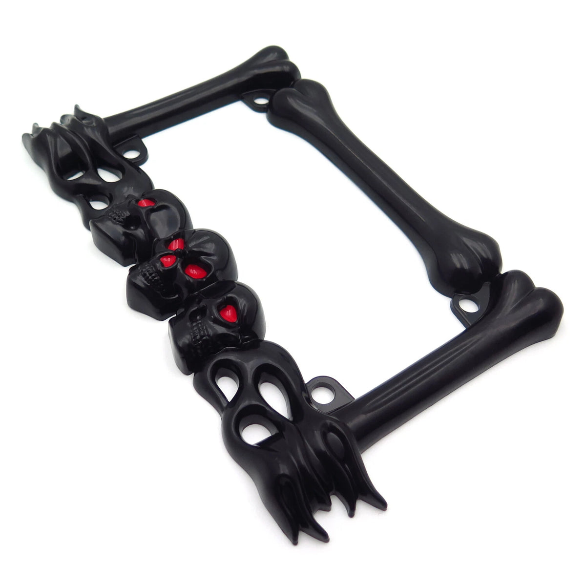 3D Skull Flame Bones Motorcycle License Plate Frame for Harley-Davidson