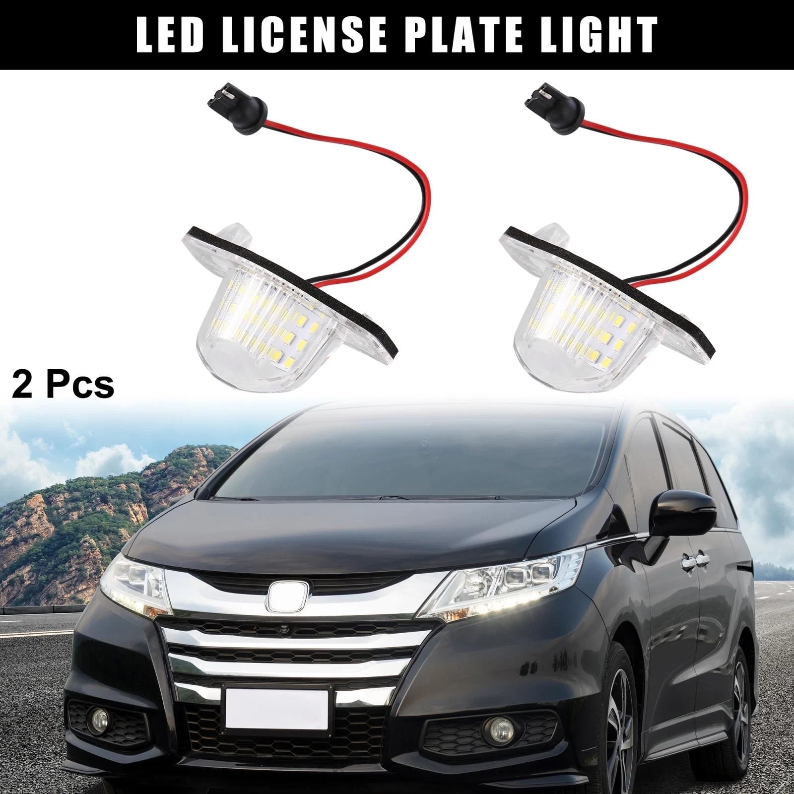 2pcs LED License Plate Light Replacement for Honda Odyssey CR-V (2008–2022)