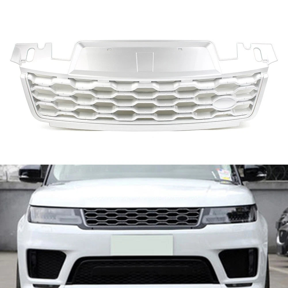 Honeycombe Style Mesh Front Bumper Grille for Range Rover Sport (2018–2021) Silver