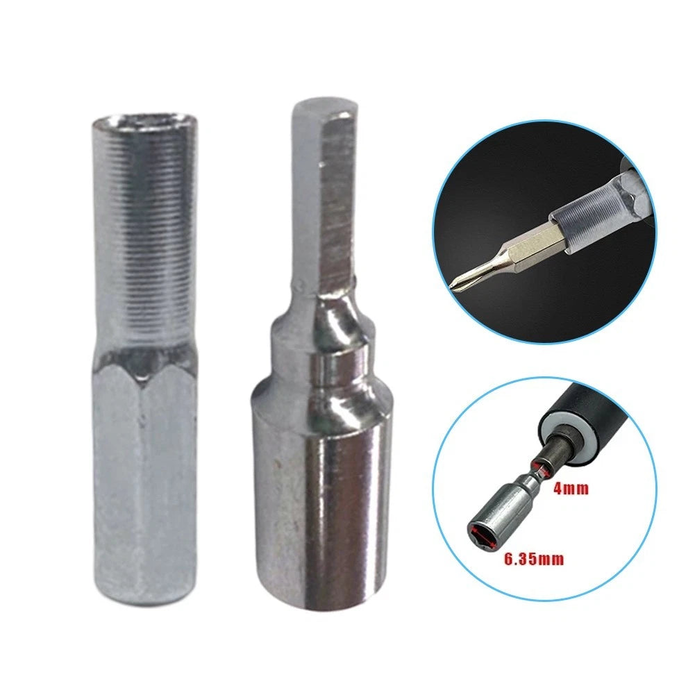 Hex Transducer Adapter Socket for 4mm to 6.35mm Drill Bits