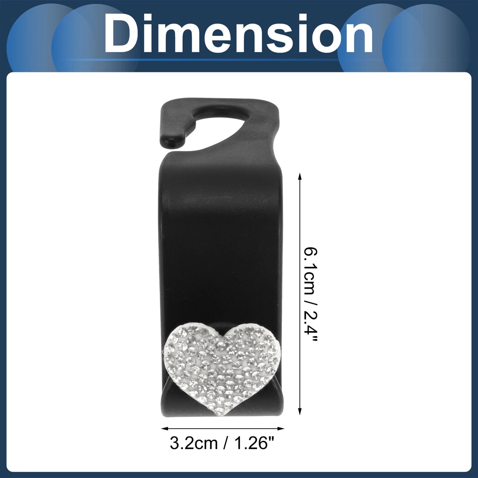 2 Pcs Universal Car Seat Headrest Hook for Hanging Purses (2.4"x1.26")