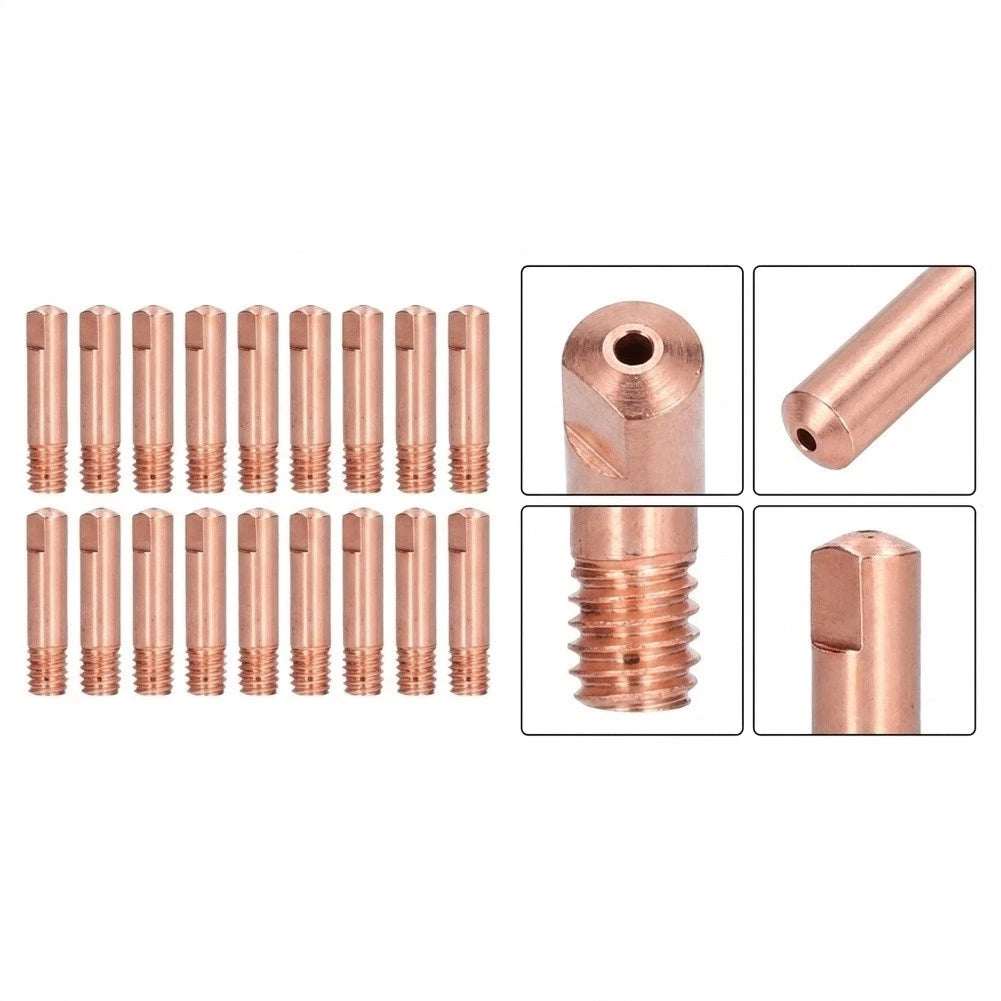 20PCS Pure Copper Welding Contact Tips for Stable Heat & Electric