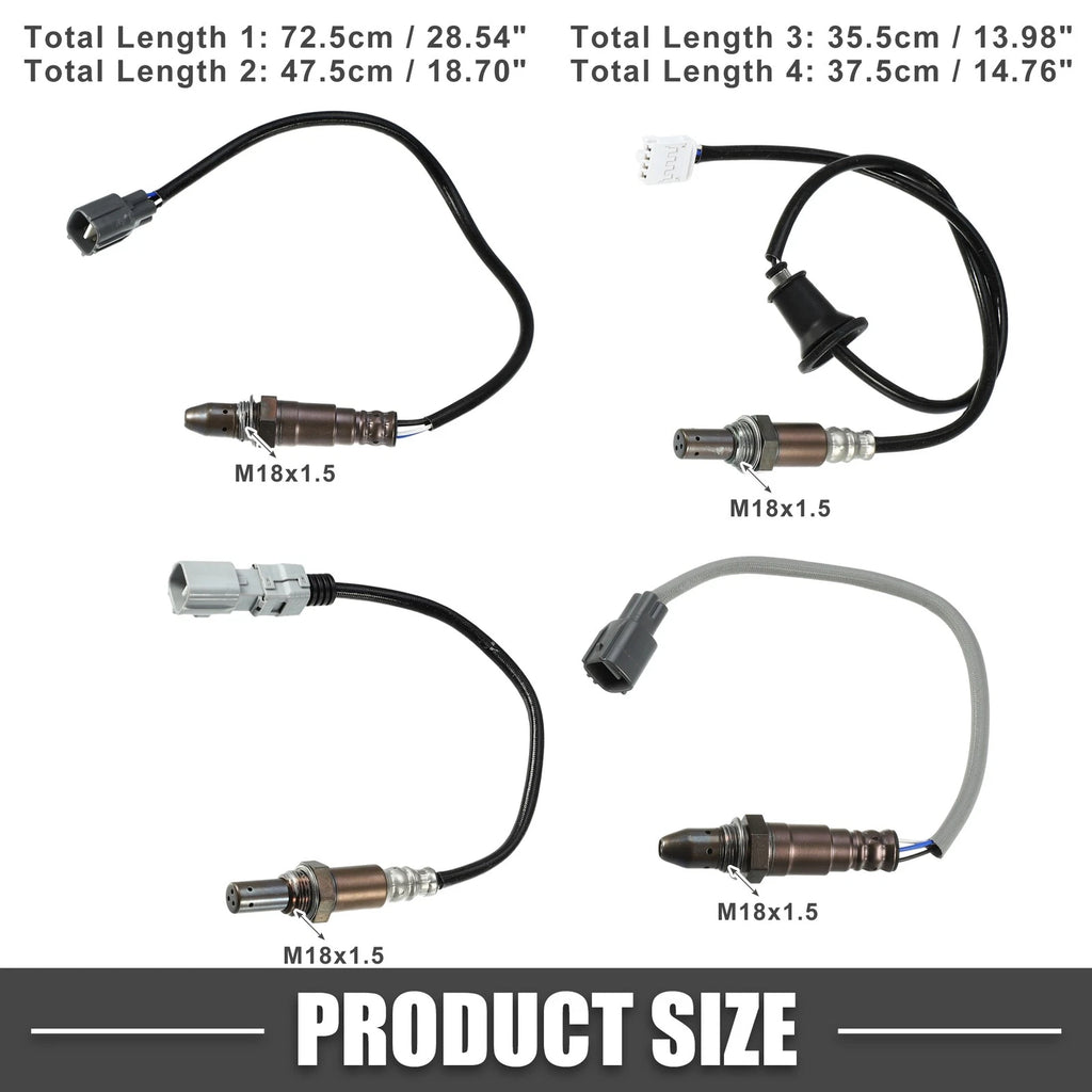 4 Pcs Oxygen Sensor Upstream Downstream for Toyota Sienna (2012–2014)