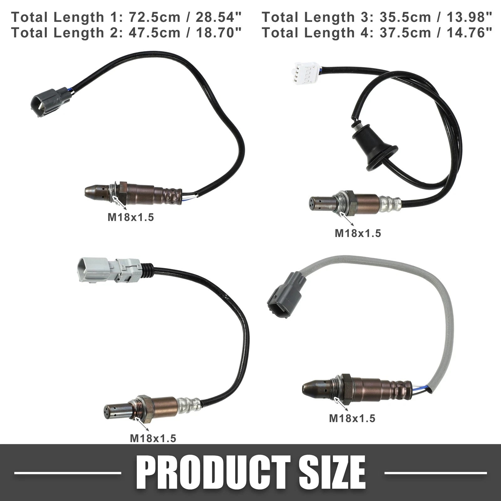4 Pcs Oxygen Sensor Upstream Downstream for Toyota Sienna (2012–2014)