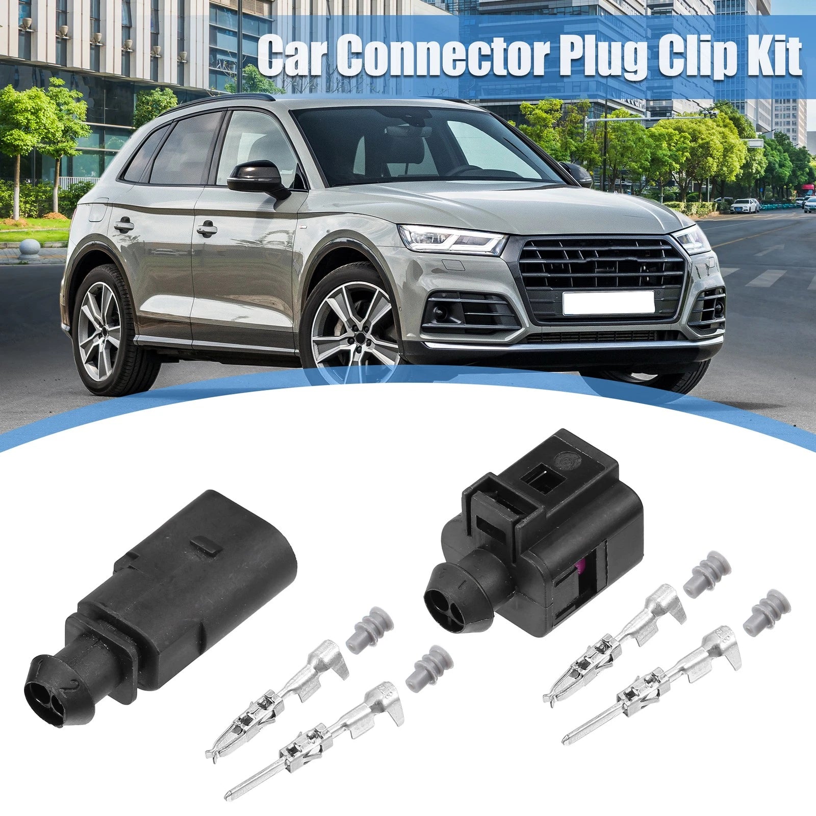 2 Pin Sensor Connector Plug Set Replacement for VW Audi (2009–2020)