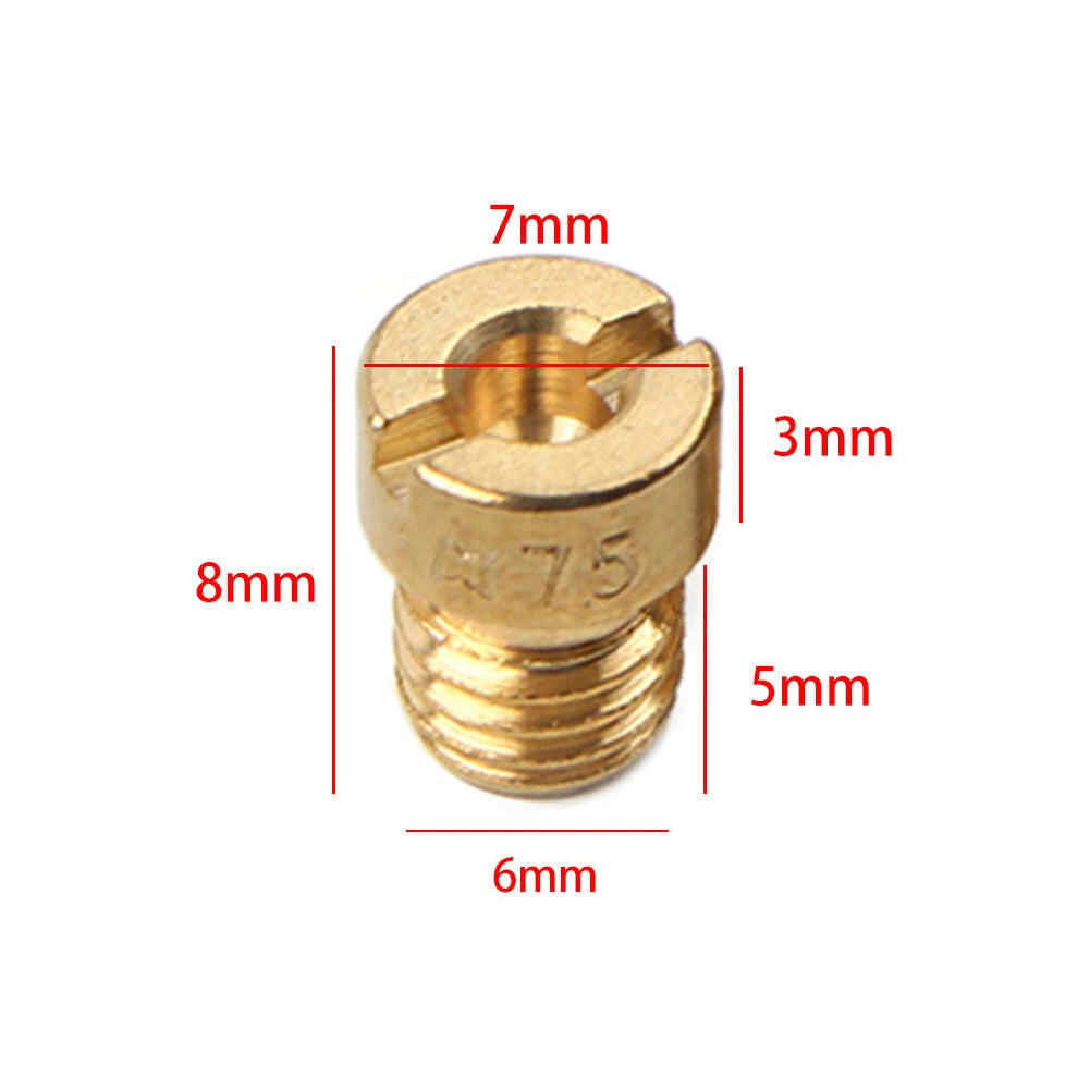 12x 6mm Replacement Carburetor Jets for Dellorto SHA PHBG (#75-#102)