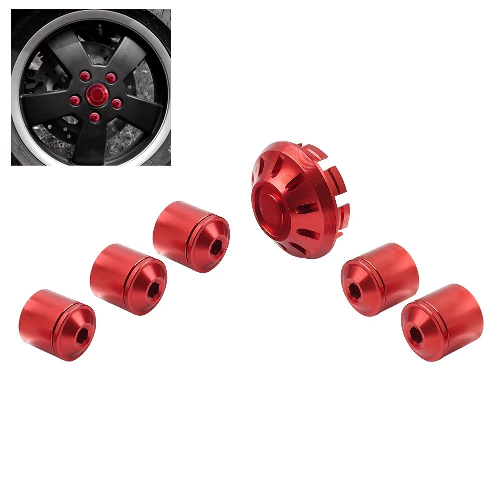 Red Front Hubcap Screw Wheel Hub Cover For Vespa Primavera/Sprint 150 13-21