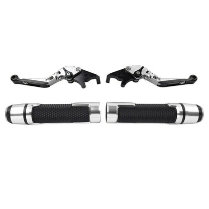 Folding Extendable Brake Clutch Lever Handle for Suzuki DL1000 (2002–2022) Silver