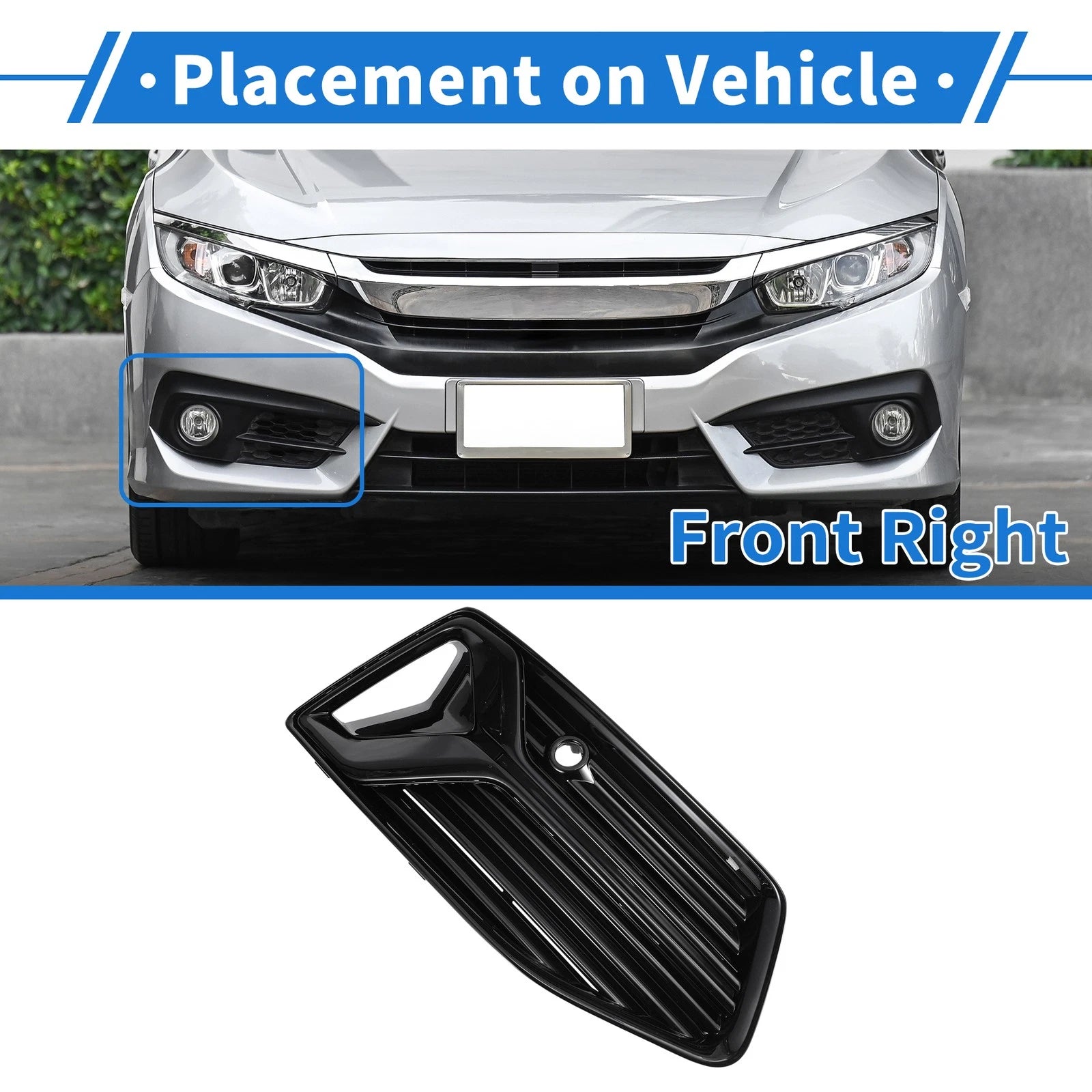 Front Right Fog Light Grill Replacement for Audi A6 (2019–2023)