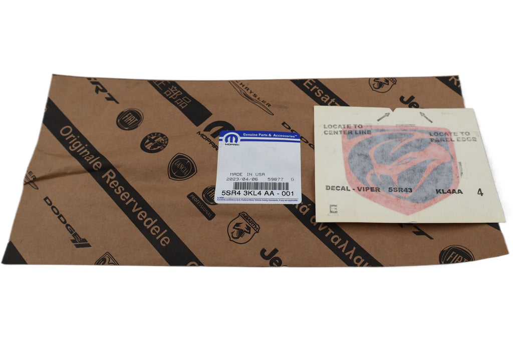 5SR43KL4AA Decal for Dodge Viper (2015–2016) GTS GTC SRT ACR