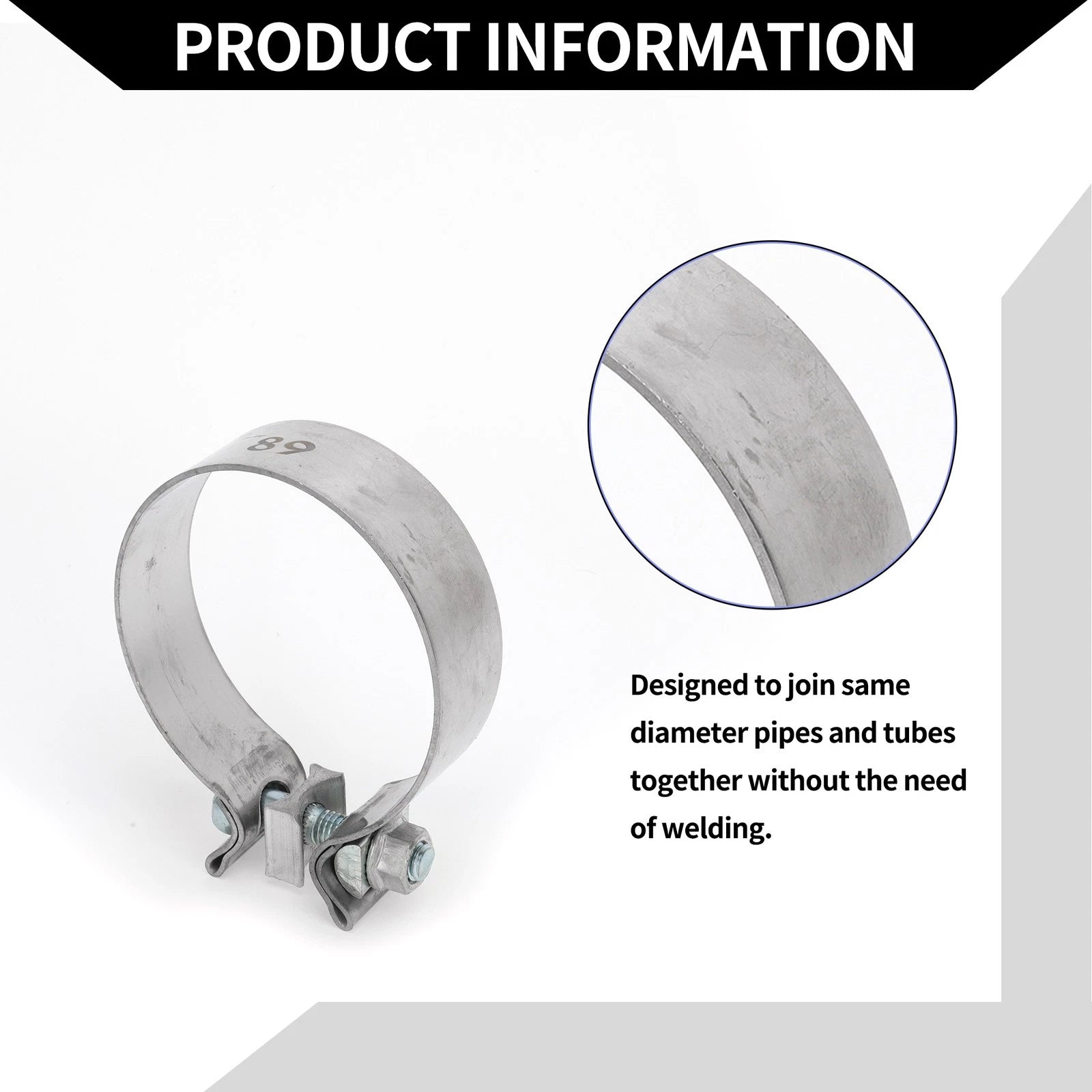Exhaust Pipe Clamp for Car (3.50" 30mm)