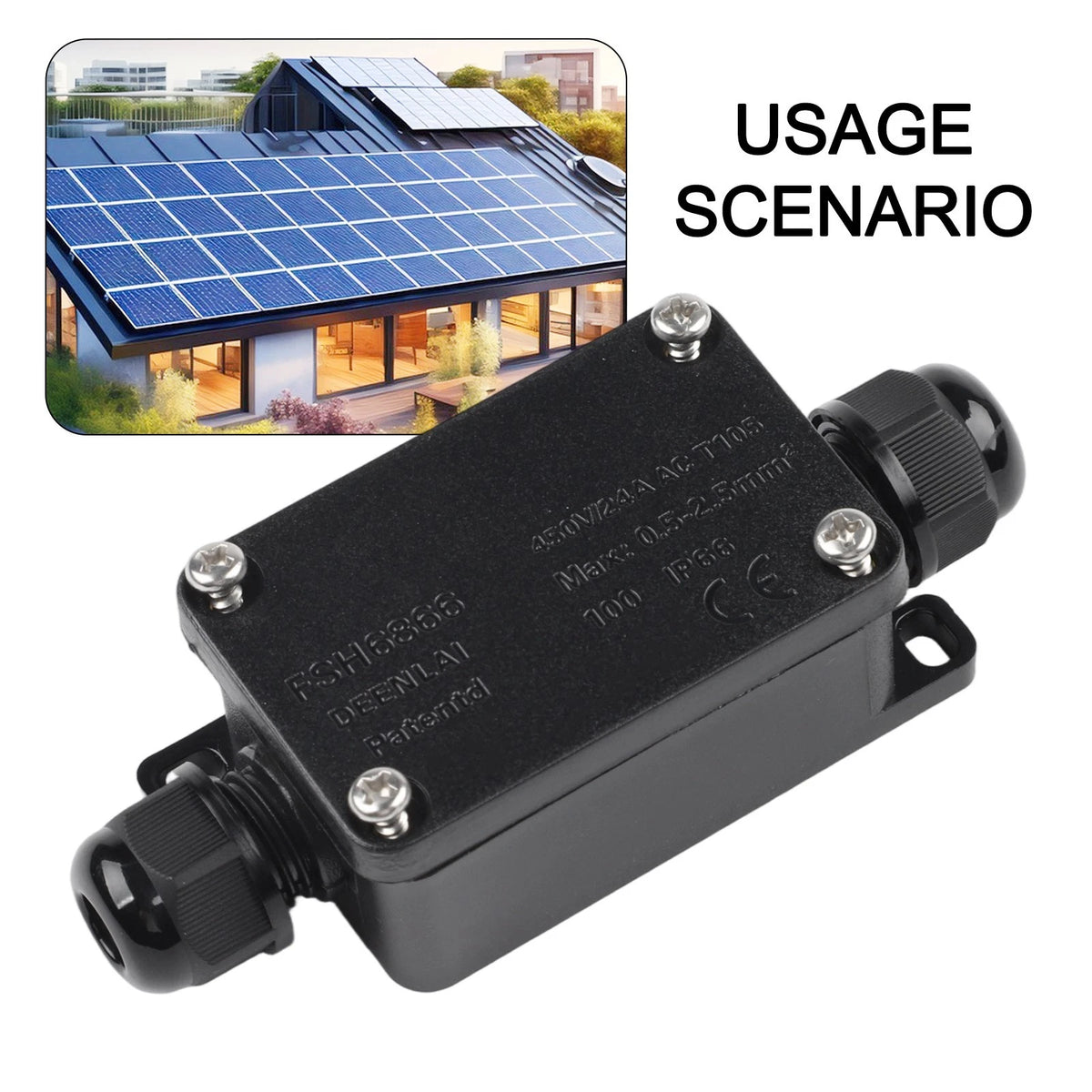 2 Way Waterproof Junction Box IP66 Cable Connector for Outdoor Use