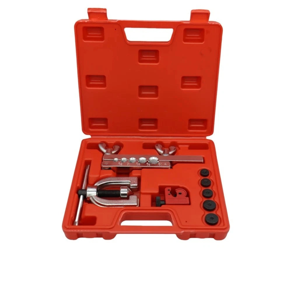 Tube Flaring Tool for Brake Lines with 5 Flaring Dies and 3/16 Adapter