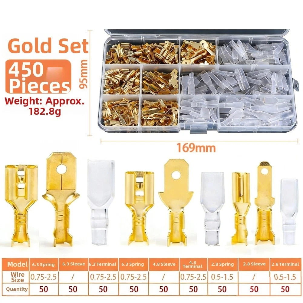 450 Pcs Brass Crimp Connectors for Electrical Devices Power Systems