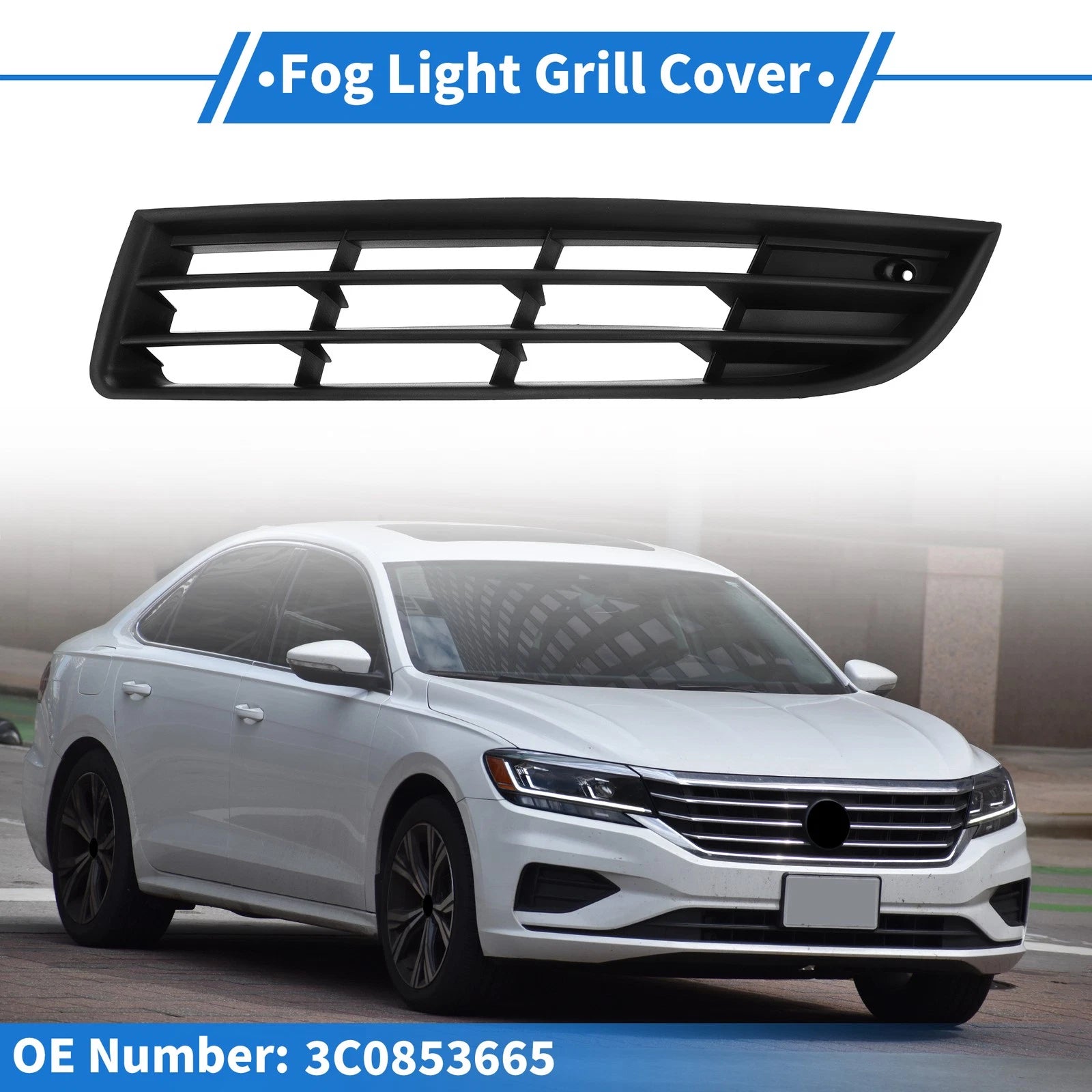 Front Left Fog Light Grill Replacement for Volkswagen Passat (2007–2011)