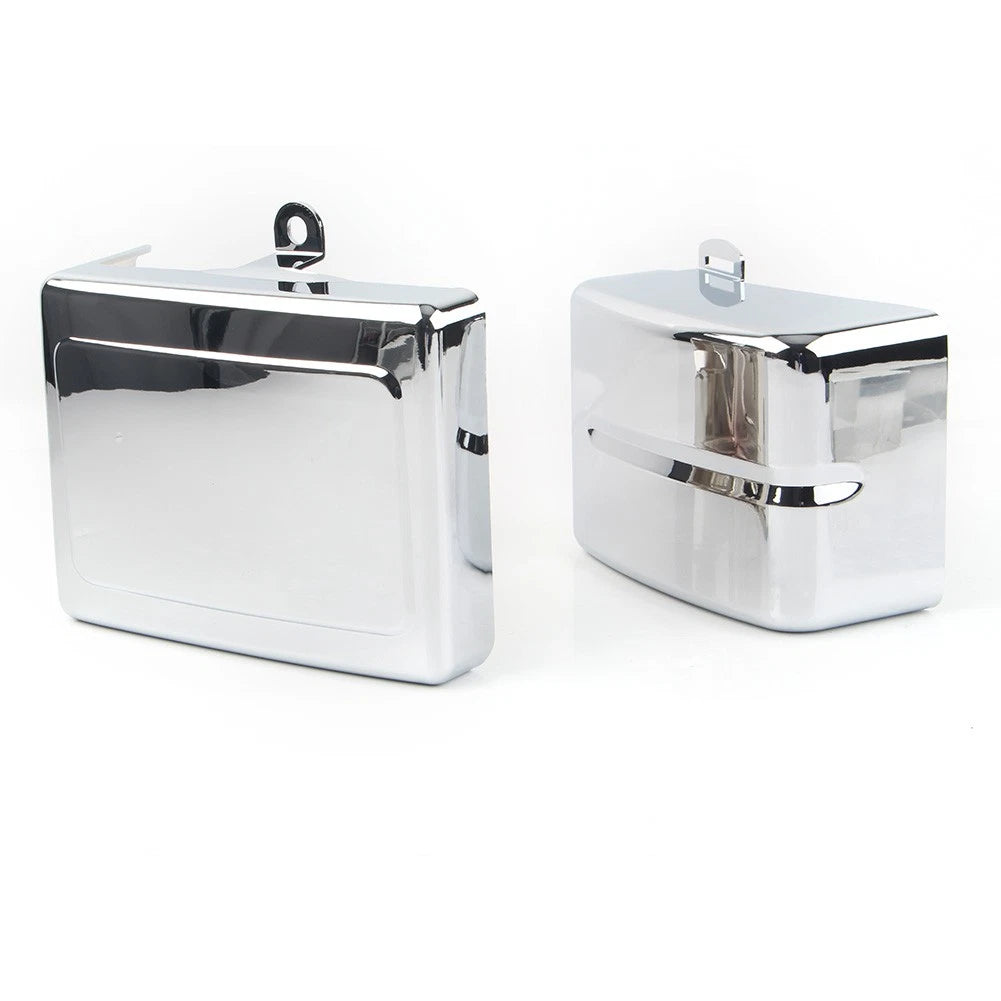 Chrome Battery Side Covers for Harley Dyna Fat Bob/Glide (2006–2017)