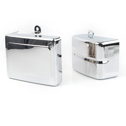 Chrome Battery Side Covers for Harley Dyna Fat Bob/Glide (2006–2017)