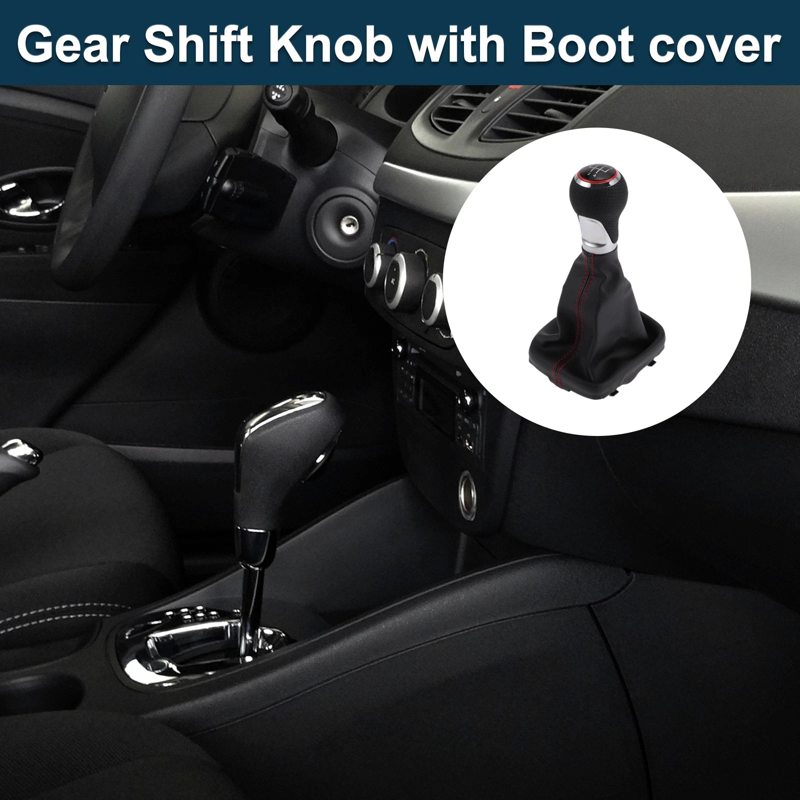 5 Speed Gear Shift Knob with Boot Dust Cover for Audi A3 S3 (2003–2013)