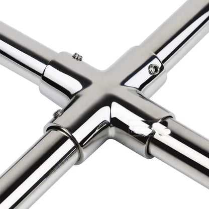 4-Way Cross Pipe Connector for Marine Applications (Stainless Steel 316)