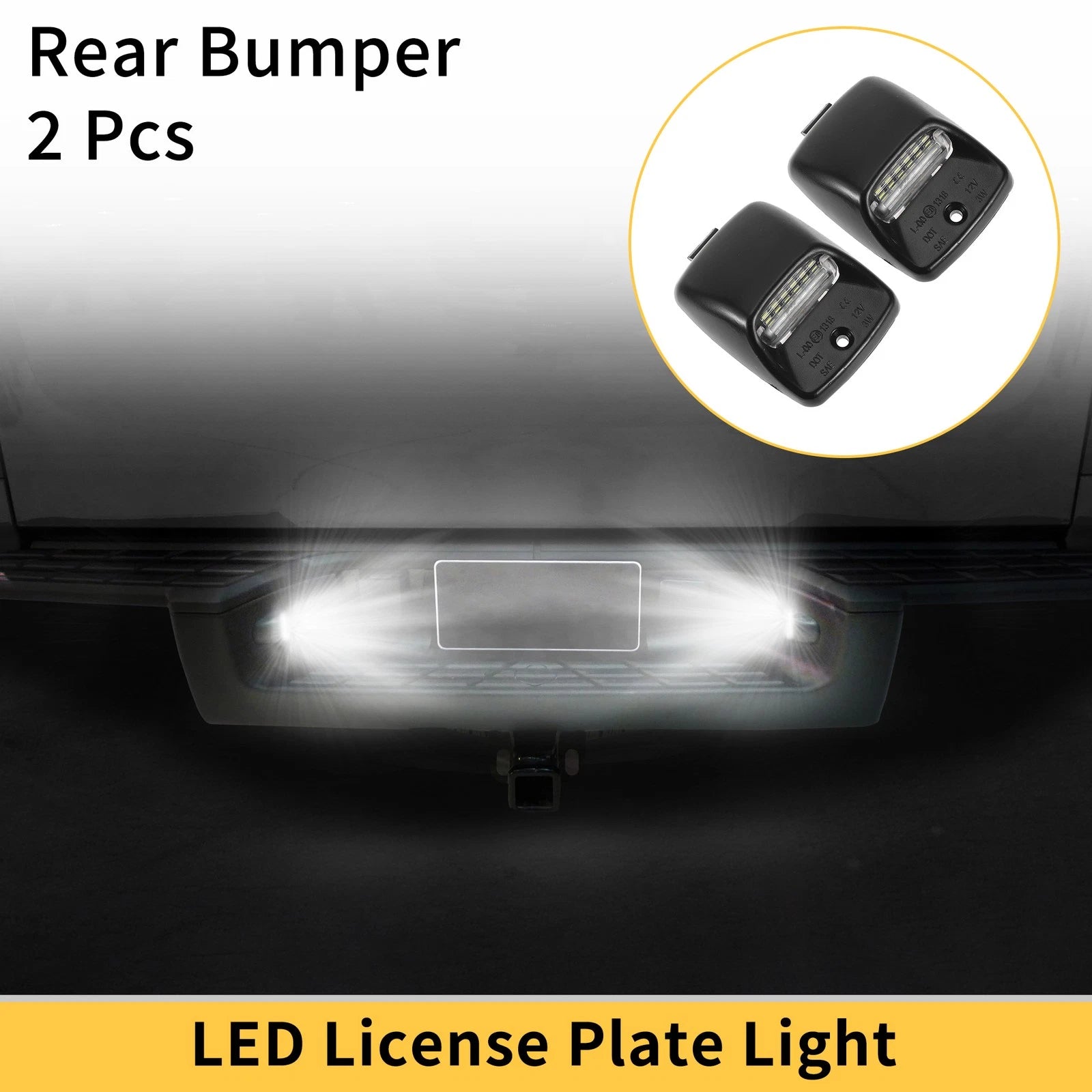 2PCS License Plate Light for Toyota Tundra (2000–2013) Clear Lens