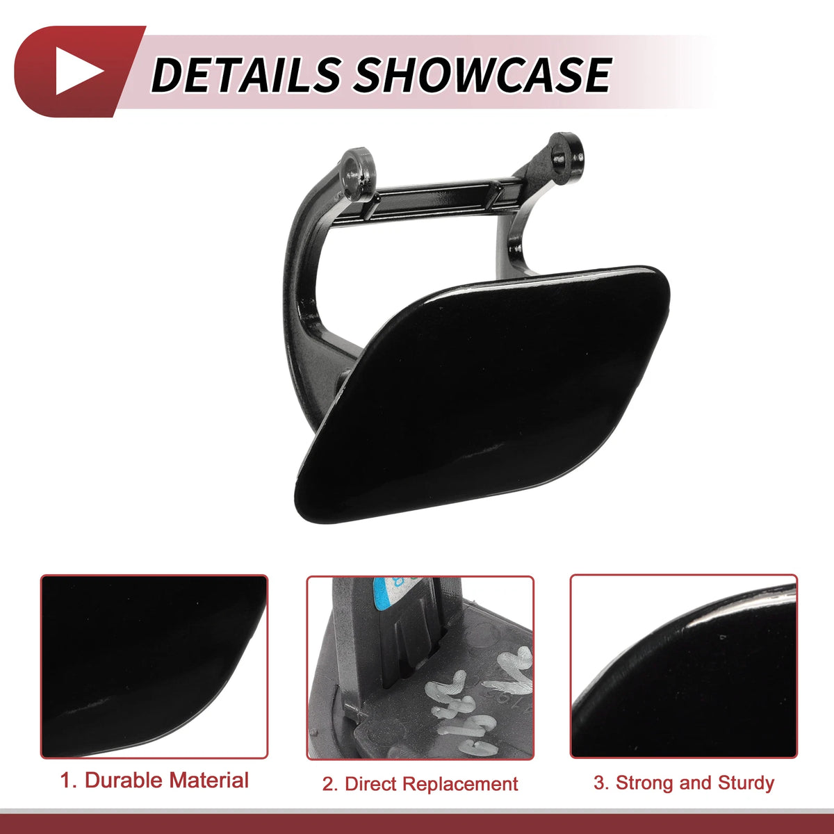 Front Left Washer Nozzle Cover Cap No. 51117210881 for BMW 740i (2011–2015) Black