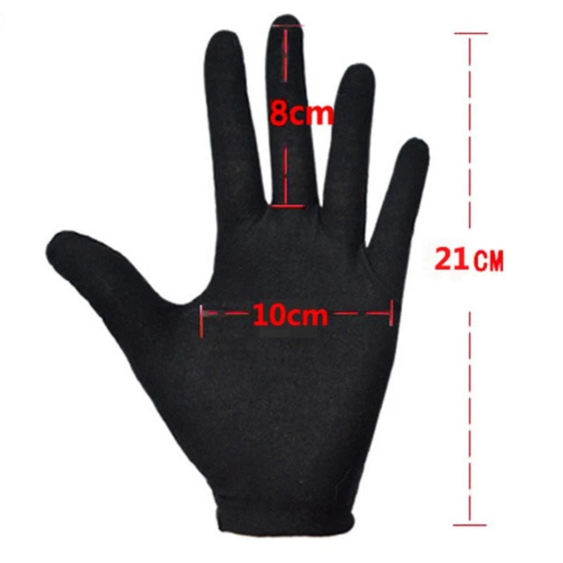 12 Pairs Cotton Work Gloves Black Large