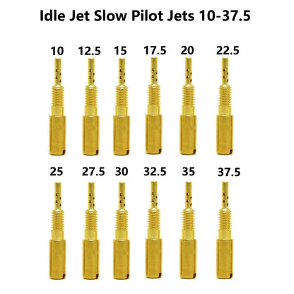 12pcs Idle Jet Slow Pilot Jets for Mikuni TM VM28/486 HSR42/45/48 (N/A)