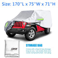 Waterproof Car Cover for Jeep Wrangler 2 Door (170'' x 75'' x 71'')