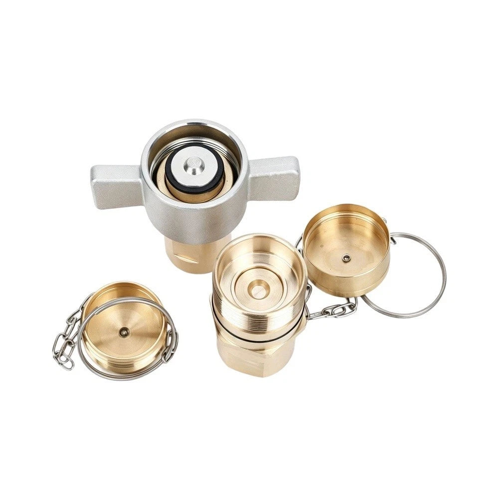 Wet Hydraulic Quick Connect Kit 1in NPT Brass Body for Mobile Machinery