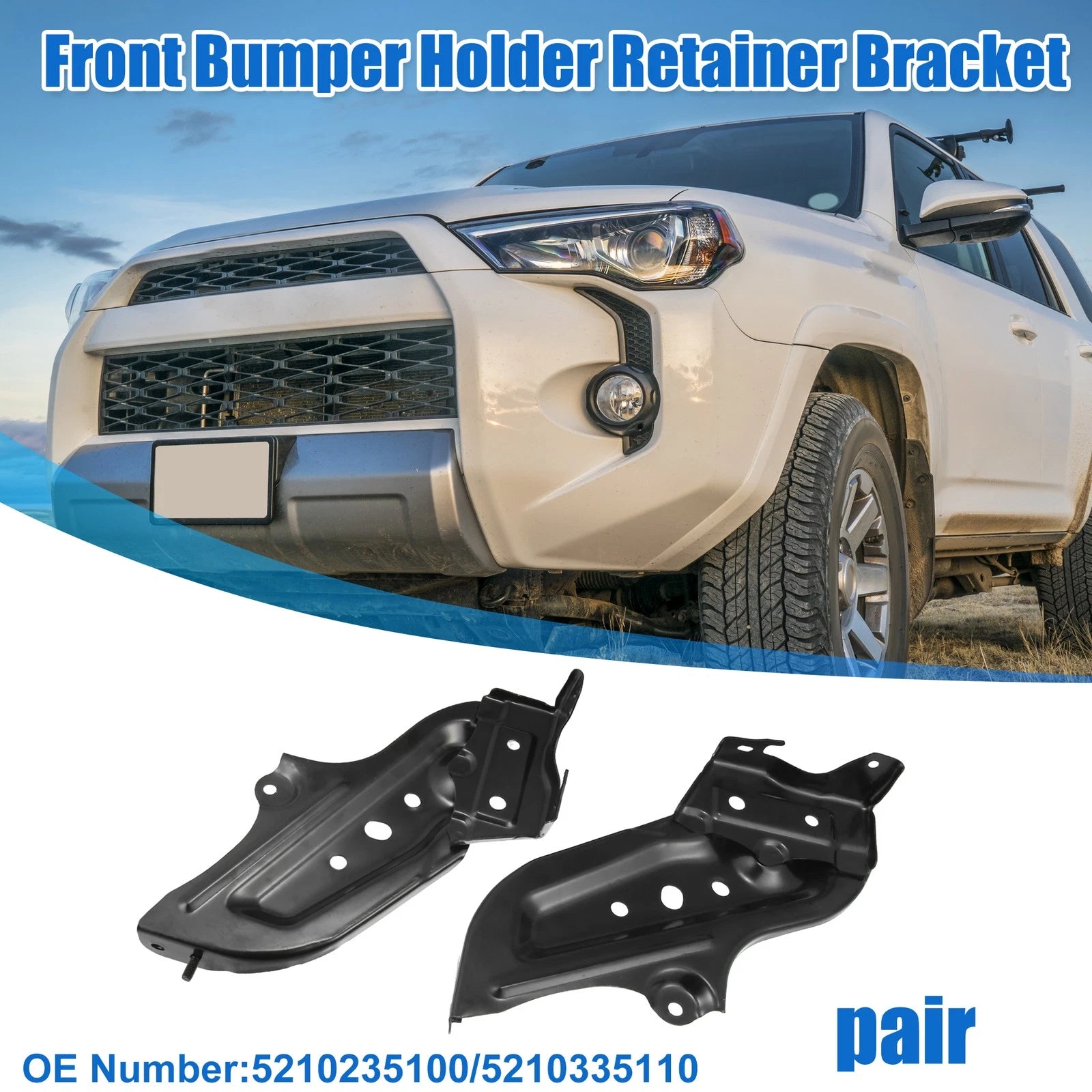 Front Bumper Mounting Support Bracket Pair for Toyota 4Runner (2013–2022)