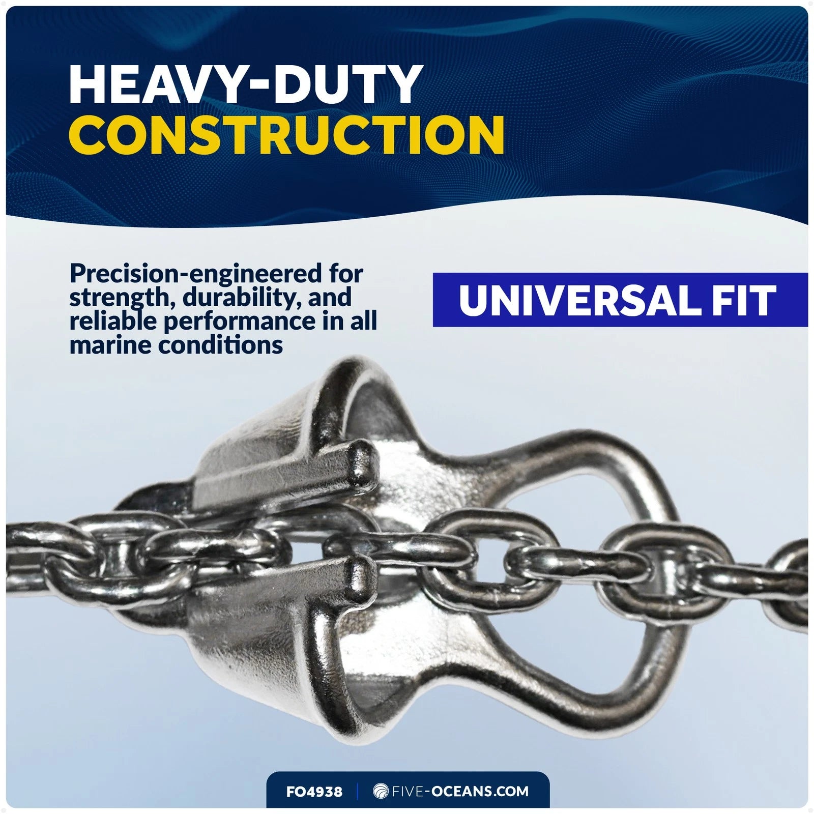 Boat Anchor Chain Lock for Marine-Grade Chains (Fits 1/4" - 5/16")