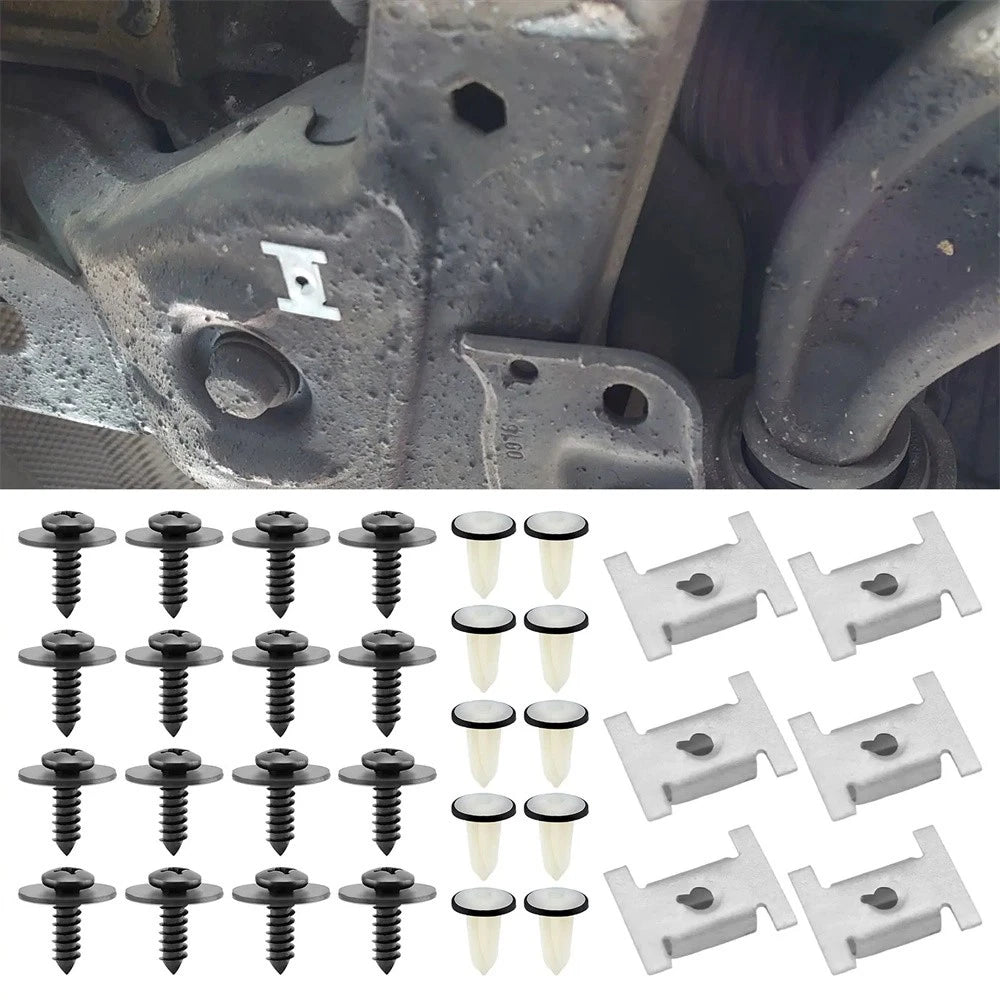 Under Engine Cover Clips Nuts Screws Kit for Fiat Ducato, Peugeot Boxer (2006–2014)