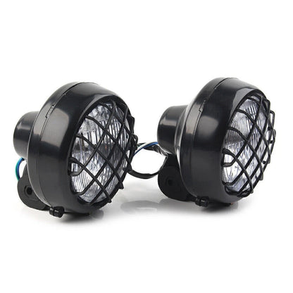 2X Headlights with Lens Grille Black for Yamaha Banshee Warrior 350 (1987–2006)