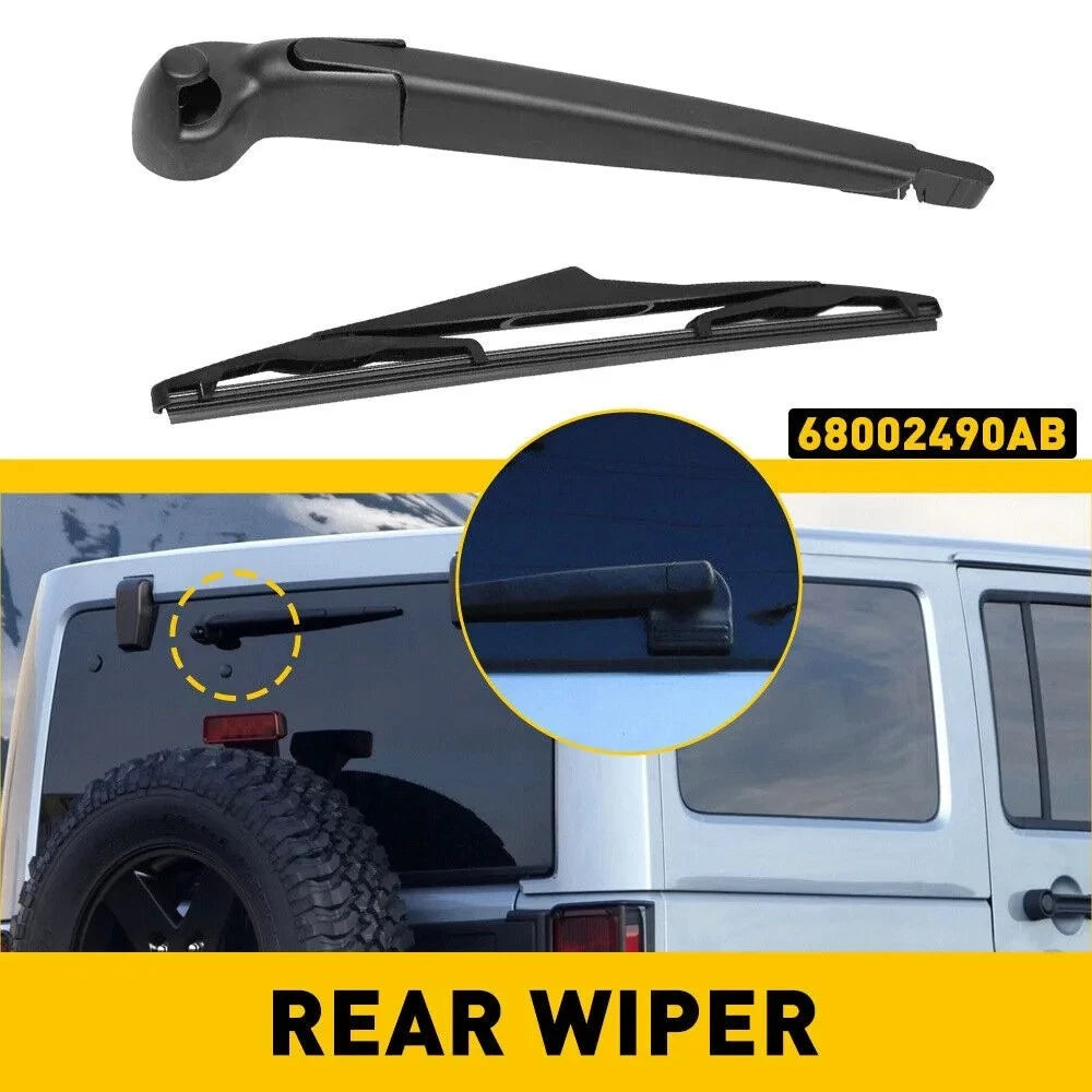 Rear Windshield Wiper Arm & Blade Set 68002490AB for Jeep Wrangler (2007–2016)