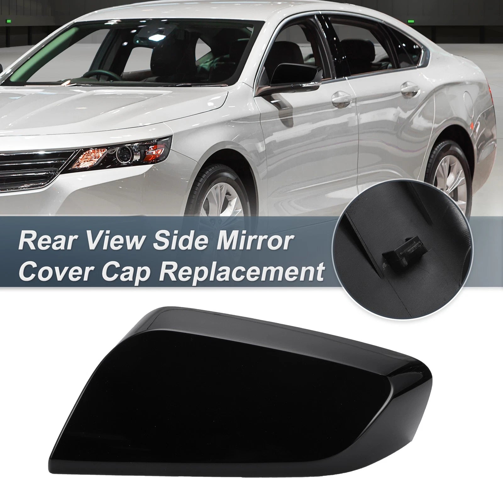 Left Side Rearview Mirror Cover Cap Gloss Black for Chevrolet Impala (2014–2020)