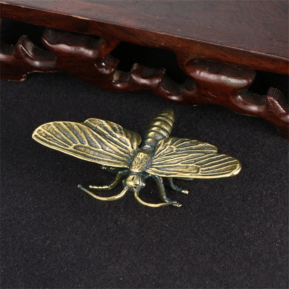 Copper Dragonfly Figurine Ornament for Desktop Decor