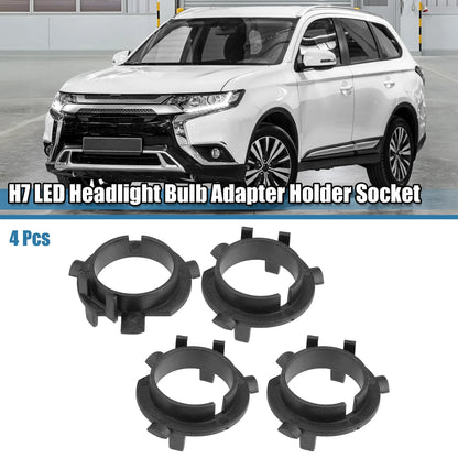 Set of 4 H7 LED Headlight Bulb Adapter Holders for Kia Cadenza (2014)