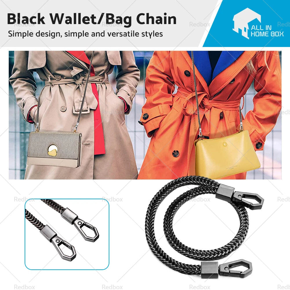 16" Stainless Steel Black Link Wallet Chain for Biker Trucker