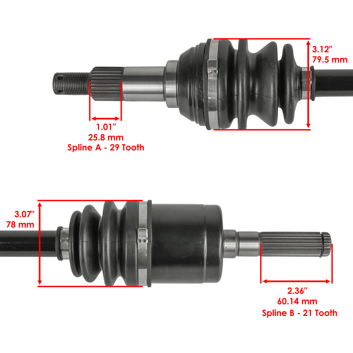 Front Rear CV Axles Replacement for Can-Am Maverick Trail 1000 4x4 (2018–2023)