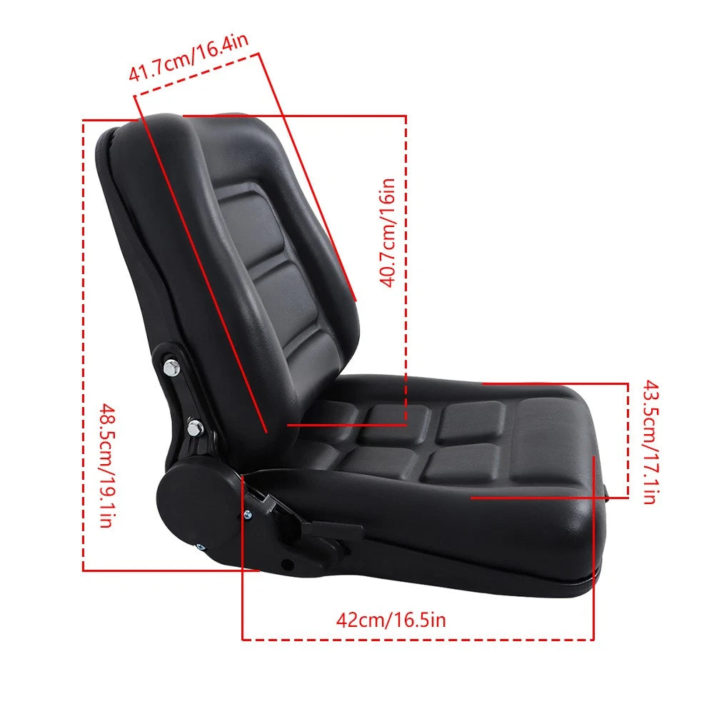 Universal Fold Down Seat for Forklift (Adjustable Angle Back, Slide)