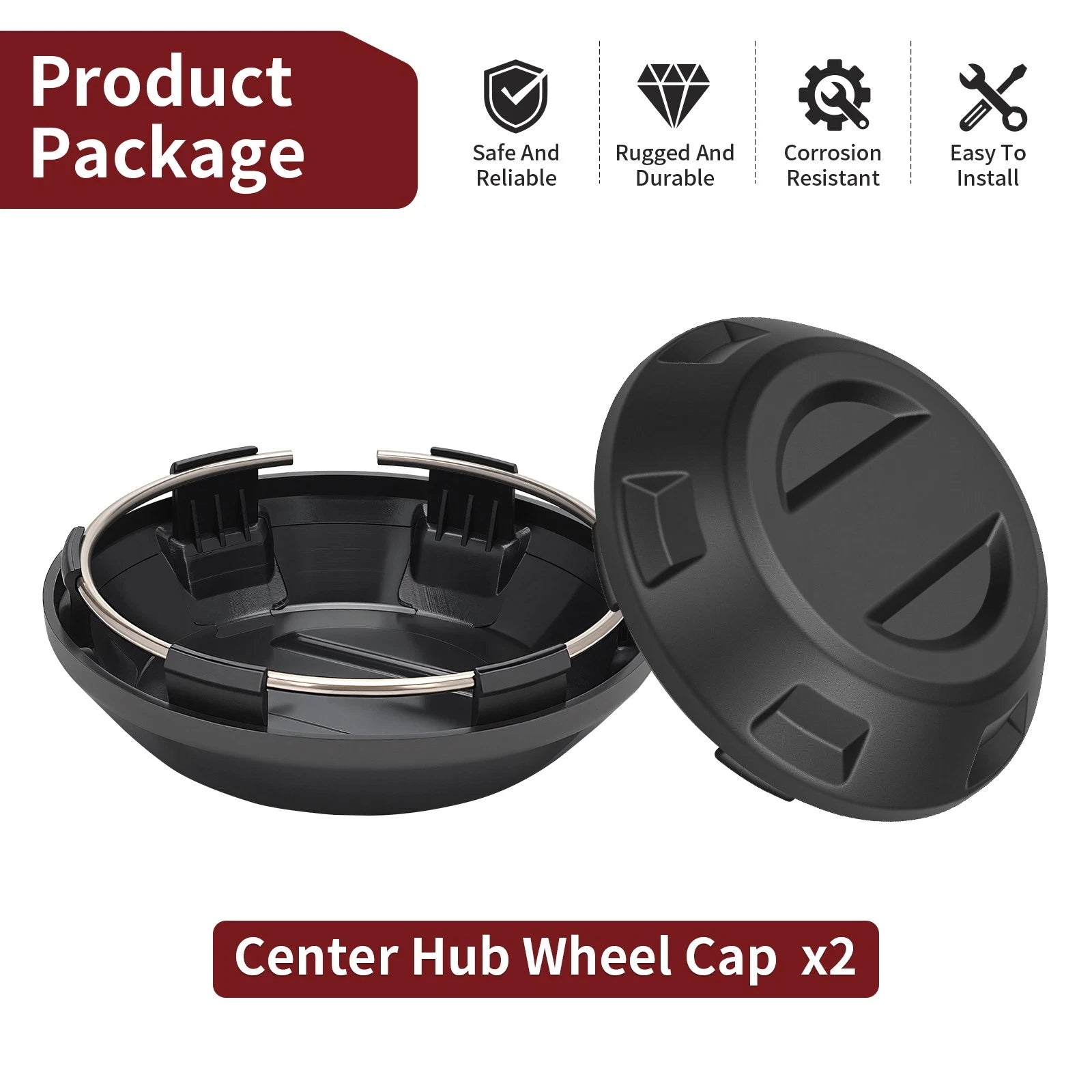 2 Center Hub Wheel Caps for Polaris RZR PRO XP 4 Sport (2021–2025)