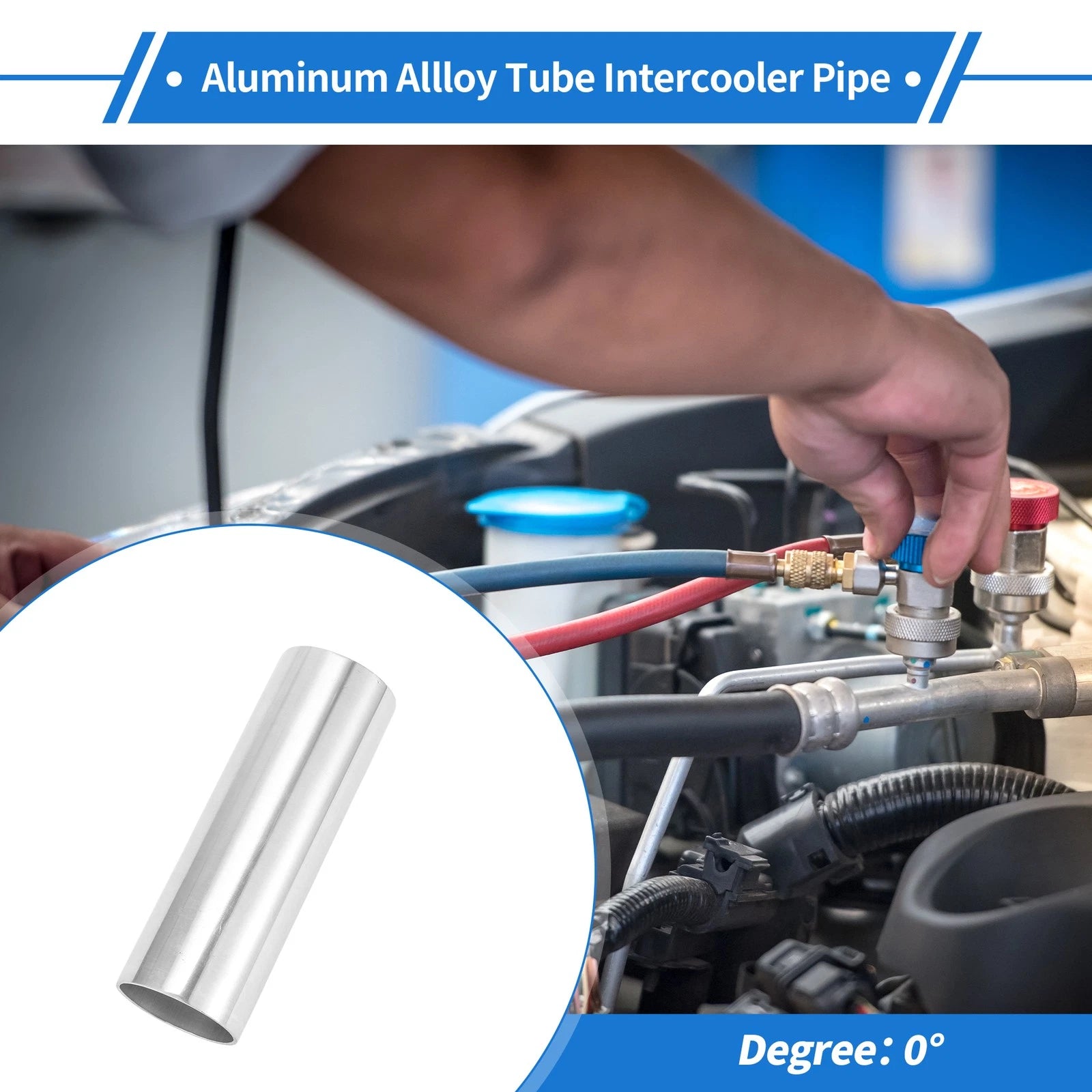 2" OD Straight Intercooler Pipe for Universal Applications (6061 Aluminum)