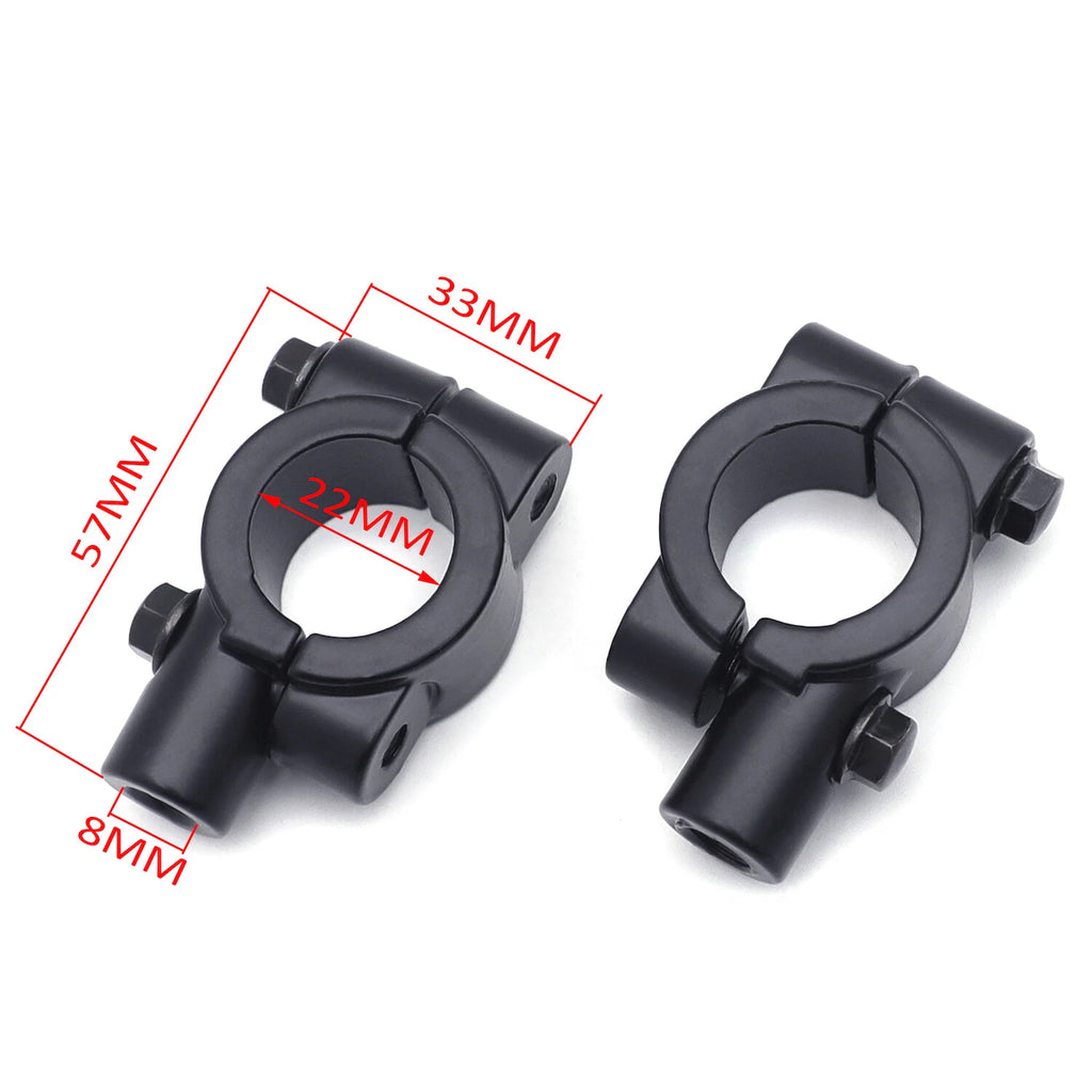 8MM Handlebar Mirror Thread Mount Holder Clamp for Motorcycle (Universal)
