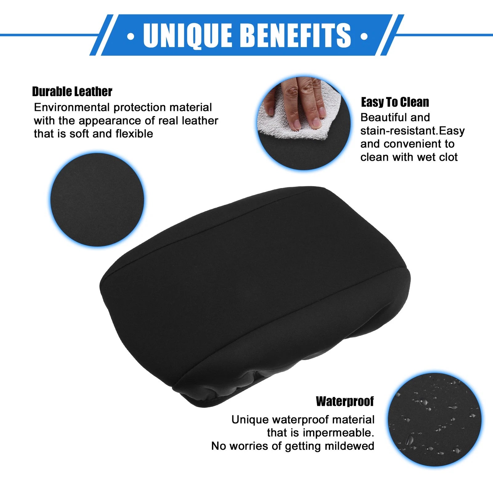 Armrest Protector Cover Pad for Chevy Cruze (2017–2019) Neoprene Black