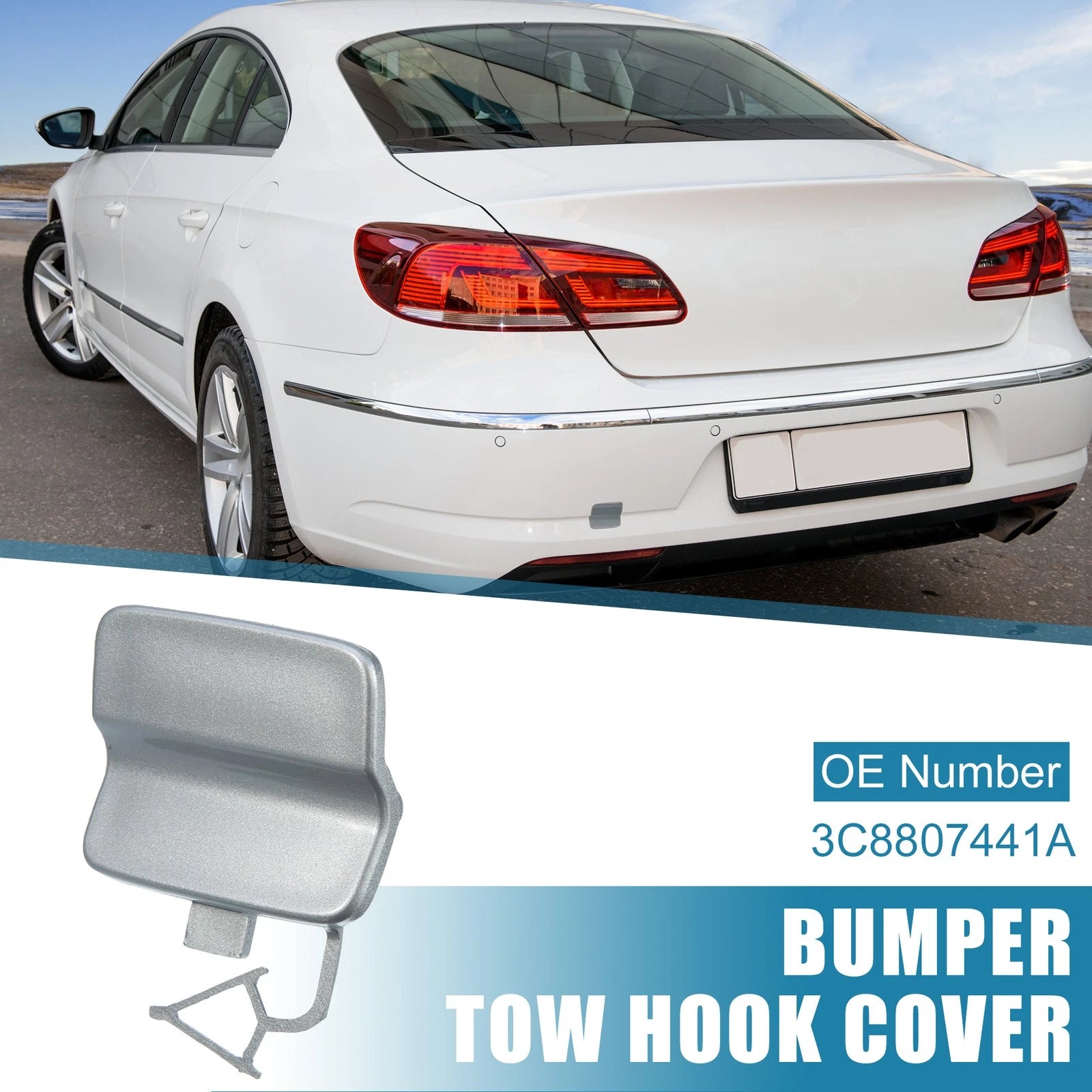 Rear Bumper Tow Hook Cover Replacement for Volkswagen Passat CC (2013–2017)