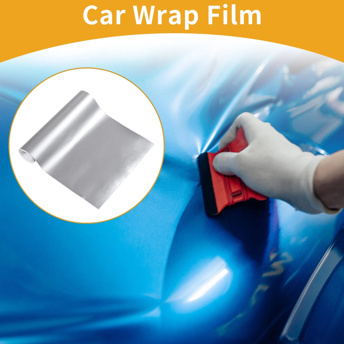 Matte Silver Tone Protective Car Wrap Film 152x15cm 5.5mil for Universal