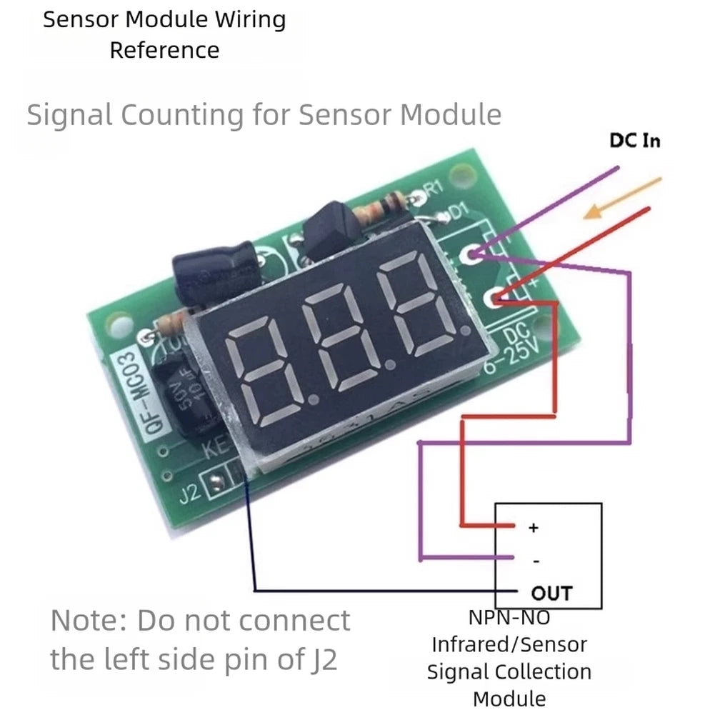 3 Digit Display Power On Times Counter Module for DC Voltage Applications