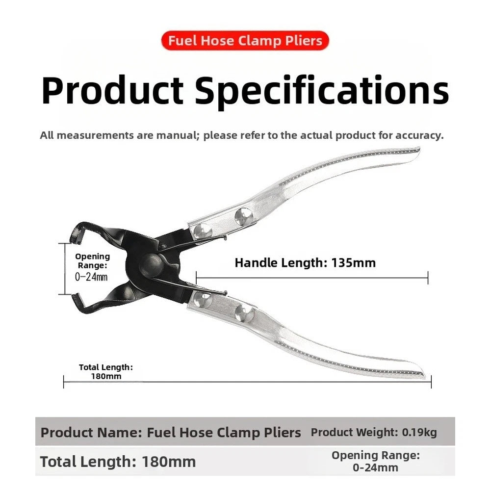 Auto Fuel Hose Clamp Pliers 024mm - Rust Resistant Alloy, Spring Action
